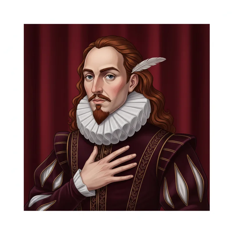 Shakespearean bard character reacting dramatically to a distracting website