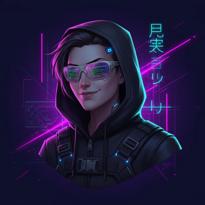 3D cyberpunk hacker character lost deep in a Reddit thread rabbit hole